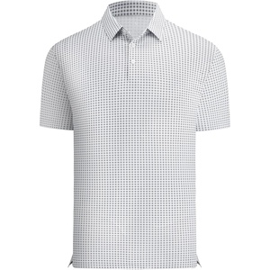 image:imageAlex Vando Mens Printed Golf Shirt Cooling Short Sleeve Dress Polo Shirts  Cool mesh textile Tagless seamless neckband Quick dry 4way stretchBlack Dots Check