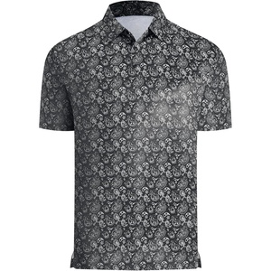 image:imageAlex Vando Mens Printed Golf Shirt Cooling Short Sleeve Dress Polo Shirts  Cool mesh textile Tagless seamless neckband Quick dry 4way stretchBlack Paisley