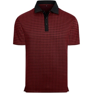image:imageAlex Vando Mens Printed Golf Shirt Cooling Short Sleeve Dress Polo Shirts  Cool mesh textile Tagless seamless neckband Quick dry 4way stretchBlackRed
