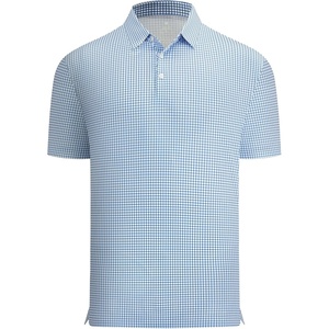image:imageAlex Vando Mens Printed Golf Shirt Cooling Short Sleeve Dress Polo Shirts  Cool mesh textile Tagless seamless neckband Quick dry 4way stretchBlue Check