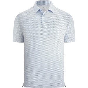 image:imageAlex Vando Mens Printed Golf Shirt Cooling Short Sleeve Dress Polo Shirts  Cool mesh textile Tagless seamless neckband Quick dry 4way stretchBlue Circle