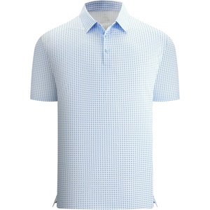 image:imageAlex Vando Mens Printed Golf Shirt Cooling Short Sleeve Dress Polo Shirts  Cool mesh textile Tagless seamless neckband Quick dry 4way stretchBlue Dots Check