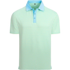 image:imageAlex Vando Mens Printed Golf Shirt Cooling Short Sleeve Dress Polo Shirts  Cool mesh textile Tagless seamless neckband Quick dry 4way stretchBlueYellow