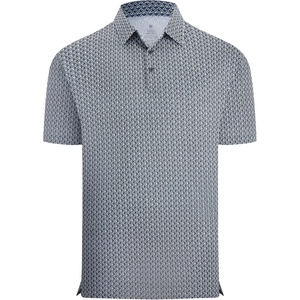 image:imageAlex Vando Mens Printed Golf Shirt Cooling Short Sleeve Dress Polo Shirts  Cool mesh textile Tagless seamless neckband Quick dry 4way stretchNavy White Diamond