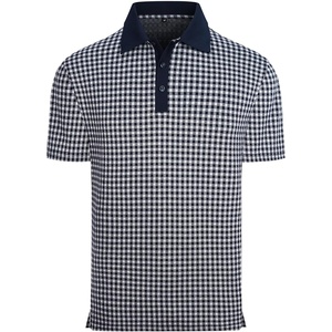 image:imageAlex Vando Mens Printed Golf Shirt Cooling Short Sleeve Dress Polo Shirts  Cool mesh textile Tagless seamless neckband Quick dry 4way stretchNavyWhite
