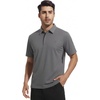 image:imageAlex Vando Mens Golf Polo Shirt Textured Stretch Performance Polo  Structured Collar Textured Knit Finish 8Way Stretch Regular Fit True to Size 87 Nylon 13 Spandex Machine WashableCharcoal