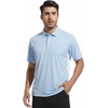 image:imageAlex Vando Mens Golf Polo Shirt Textured Stretch Performance Polo  Structured Collar Textured Knit Finish 8Way Stretch Regular Fit True to Size 87 Nylon 13 Spandex Machine WashableBlue