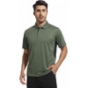 image:imageAlex Vando Mens Golf Polo Shirt Textured Stretch Performance Polo  Structured Collar Textured Knit Finish 8Way Stretch Regular Fit True to Size 87 Nylon 13 Spandex Machine WashableArmy