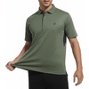 image:imageAlex Vando Mens Golf Polo Shirt Textured Stretch Performance Polo  Structured Collar Textured Knit Finish 8Way Stretch Regular Fit True to Size 87 Nylon 13 Spandex Machine WashableArmy