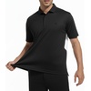 image:imageAlex Vando Mens Golf Polo Shirt Textured Stretch Performance Polo  Structured Collar Textured Knit Finish 8Way Stretch Regular Fit True to Size 87 Nylon 13 Spandex Machine WashableBlack