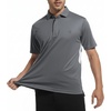 image:imageAlex Vando Mens Golf Polo Shirt Textured Stretch Performance Polo  Structured Collar Textured Knit Finish 8Way Stretch Regular Fit True to Size 87 Nylon 13 Spandex Machine WashableCharcoal