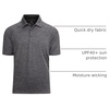 image:imageAlex Vando Mens Golf Shirt Moisture Wicking QuickDry Short Sleeve Polo  UPF40Soft amp stretchSweat resistantMultiscene sports amp office apparel02a Charcoal