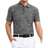 image:imageAlex Vando Mens Golf Shirt Moisture Wicking QuickDry Short Sleeve Polo  UPF40Soft amp stretchSweat resistantMultiscene sports amp office apparelBlack