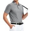 image:imageAlex Vando Mens Golf Shirt Moisture Wicking QuickDry Short Sleeve Polo  UPF40Soft amp stretchSweat resistantMultiscene sports amp office apparelGrey