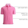 image:imageAlex Vando Mens Golf Shirt Moisture Wicking QuickDry Short Sleeve Polo  UPF40Soft amp stretchSweat resistantMultiscene sports amp office apparelHot Pink
