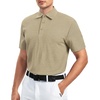 image:imageAlex Vando Mens Golf Shirt Moisture Wicking QuickDry Short Sleeve Polo  UPF40Soft amp stretchSweat resistantMultiscene sports amp office apparelKhaki