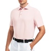 image:imageAlex Vando Mens Golf Shirt Moisture Wicking QuickDry Short Sleeve Polo  UPF40Soft amp stretchSweat resistantMultiscene sports amp office apparelLt Pink