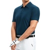 image:imageAlex Vando Mens Golf Shirt Moisture Wicking QuickDry Short Sleeve Polo  UPF40Soft amp stretchSweat resistantMultiscene sports amp office apparelNavy