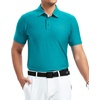 image:imageAlex Vando Mens Golf Shirt Moisture Wicking QuickDry Short Sleeve Polo  UPF40Soft amp stretchSweat resistantMultiscene sports amp office apparelTeal