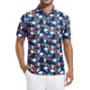 image:imageAlex Vando Mens Hawaiian Golf Shirt Moisture Wicking Digital Print Polo  Tropical vivid patterns Sweatabsorbing Flexible stretch weave Side air slits Unrestricted daily activityDustyblue Pumpkin