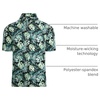 image:imageAlex Vando Mens Hawaiian Golf Shirt Moisture Wicking Digital Print Polo  Tropical vivid patterns Sweatabsorbing Flexible stretch weave Side air slits Unrestricted daily activityGreen Leaf