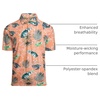 image:imageAlex Vando Mens Hawaiian Golf Shirt Moisture Wicking Digital Print Polo  Tropical vivid patterns Sweatabsorbing Flexible stretch weave Side air slits Unrestricted daily activityOrange Leaf