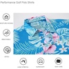 image:imageAlex Vando Mens Hawaiian Golf Shirt Moisture Wicking Digital Print Polo  Tropical vivid patterns Sweatabsorbing Flexible stretch weave Side air slits Unrestricted daily activityHibiscus Palm
