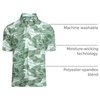 image:imageAlex Vando Mens Hawaiian Golf Shirt Moisture Wicking Digital Print Polo  Tropical vivid patterns Sweatabsorbing Flexible stretch weave Side air slits Unrestricted daily activityWhite Green Leaf