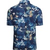 image:imageAlex Vando Mens Hawaiian Golf Shirt Moisture Wicking Digital Print Polo  Tropical vivid patterns Sweatabsorbing Flexible stretch weave Side air slits Unrestricted daily activityNavy Leaf