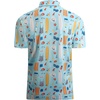image:imageAlex Vando Mens Hawaiian Golf Shirt Moisture Wicking Digital Print Polo  Tropical vivid patterns Sweatabsorbing Flexible stretch weave Side air slits Unrestricted daily activityCyan Surfboard