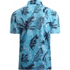 image:imageAlex Vando Mens Hawaiian Golf Shirt Moisture Wicking Digital Print Polo  Tropical vivid patterns Sweatabsorbing Flexible stretch weave Side air slits Unrestricted daily activityBlue Palm Tree