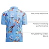 image:imageAlex Vando Mens Hawaiian Golf Shirt Moisture Wicking Digital Print Polo  Tropical vivid patterns Sweatabsorbing Flexible stretch weave Side air slits Unrestricted daily activityBlue Dolphin