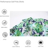 image:imageAlex Vando Mens Hawaiian Golf Shirt Moisture Wicking Digital Print Polo  Tropical vivid patterns Sweatabsorbing Flexible stretch weave Side air slits Unrestricted daily activityNavy Palm