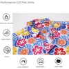 image:imageAlex Vando Mens Hawaiian Golf Shirt Moisture Wicking Digital Print Polo  Tropical vivid patterns Sweatabsorbing Flexible stretch weave Side air slits Unrestricted daily activityTropical Fruit Floral