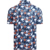 image:imageAlex Vando Mens Hawaiian Golf Shirt Moisture Wicking Digital Print Polo  Tropical vivid patterns Sweatabsorbing Flexible stretch weave Side air slits Unrestricted daily activityDustyblue Pumpkin