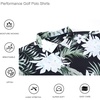 image:imageAlex Vando Mens Hawaiian Golf Shirt Moisture Wicking Digital Print Polo  Tropical vivid patterns Sweatabsorbing Flexible stretch weave Side air slits Unrestricted daily activityWhite Flower