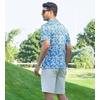 image:imageAlex Vando Mens Hawaiian Golf Shirt Moisture Wicking Digital Print Polo  Tropical vivid patterns Sweatabsorbing Flexible stretch weave Side air slits Unrestricted daily activityTurquoise Leaf