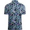 image:imageAlex Vando Mens Hawaiian Golf Shirt Moisture Wicking Digital Print Polo  Tropical vivid patterns Sweatabsorbing Flexible stretch weave Side air slits Unrestricted daily activityBlueGreen Leaf