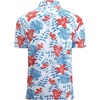 image:imageAlex Vando Mens Hawaiian Golf Shirt Moisture Wicking Digital Print Polo  Tropical vivid patterns Sweatabsorbing Flexible stretch weave Side air slits Unrestricted daily activityRed Hibiscus Leaf