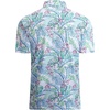 image:imageAlex Vando Mens Hawaiian Golf Shirt Moisture Wicking Digital Print Polo  Tropical vivid patterns Sweatabsorbing Flexible stretch weave Side air slits Unrestricted daily activityWhite Palm Leaf