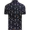 image:imageAlex Vando Mens Hawaiian Golf Shirt Moisture Wicking Digital Print Polo  Tropical vivid patterns Sweatabsorbing Flexible stretch weave Side air slits Unrestricted daily activityBlack Skeleton