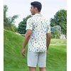 image:imageAlex Vando Mens Hawaiian Golf Shirt Moisture Wicking Digital Print Polo  Tropical vivid patterns Sweatabsorbing Flexible stretch weave Side air slits Unrestricted daily activityWhite Beer