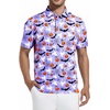 image:imageAlex Vando Mens Hawaiian Golf Shirt Moisture Wicking Digital Print Polo  Tropical vivid patterns Sweatabsorbing Flexible stretch weave Side air slits Unrestricted daily activityPurple Pumpkin