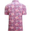 image:imageAlex Vando Mens Hawaiian Golf Shirt Moisture Wicking Digital Print Polo  Tropical vivid patterns Sweatabsorbing Flexible stretch weave Side air slits Unrestricted daily activityPink Blue Palm Fronds