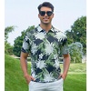 image:imageAlex Vando Mens Hawaiian Golf Shirt Moisture Wicking Digital Print Polo  Tropical vivid patterns Sweatabsorbing Flexible stretch weave Side air slits Unrestricted daily activityWhite Flower