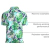 image:imageAlex Vando Mens Hawaiian Golf Shirt Moisture Wicking Digital Print Polo  Tropical vivid patterns Sweatabsorbing Flexible stretch weave Side air slits Unrestricted daily activityNavy Palm