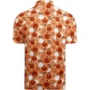 image:imageAlex Vando Mens Hawaiian Golf Shirt Moisture Wicking Digital Print Polo  Tropical vivid patterns Sweatabsorbing Flexible stretch weave Side air slits Unrestricted daily activityOrange Pumpkin