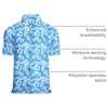 image:imageAlex Vando Mens Hawaiian Golf Shirt Moisture Wicking Digital Print Polo  Tropical vivid patterns Sweatabsorbing Flexible stretch weave Side air slits Unrestricted daily activityTurquoise Leaf