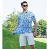 image:imageAlex Vando Mens Hawaiian Golf Shirt Moisture Wicking Digital Print Polo  Tropical vivid patterns Sweatabsorbing Flexible stretch weave Side air slits Unrestricted daily activityTurquoise Leaf