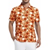 image:imageAlex Vando Mens Hawaiian Golf Shirt Moisture Wicking Digital Print Polo  Tropical vivid patterns Sweatabsorbing Flexible stretch weave Side air slits Unrestricted daily activityOrange Pumpkin